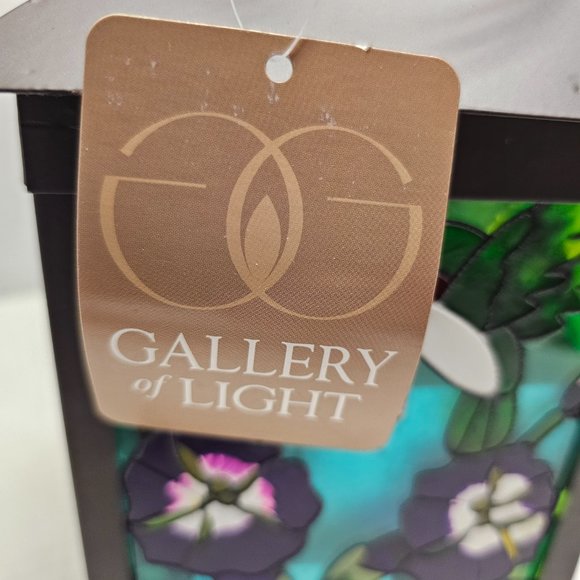 New Pagoda Zen Stained Floral Glass Solar Powered Garden Humming Bird Lantern - Picture 16 of 16